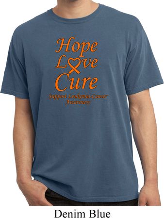 Leukemia Cancer Awareness Hope Love Cure Pigment Dyed Shirt
