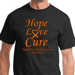 Leukemia Cancer Awareness Hope Love Cure T-shirt