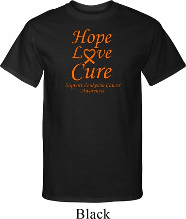 Leukemia Cancer Awareness Hope Love Cure Tall Shirt