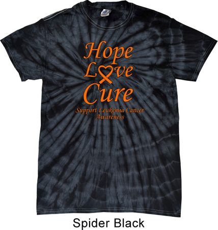Leukemia Cancer Awareness Hope Love Cure Tie Dye T-shirt