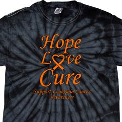 Leukemia Cancer Awareness Hope Love Cure Tie Dye T-shirt