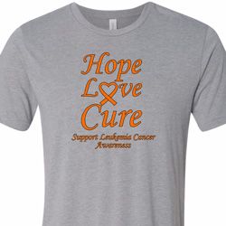 Leukemia Cancer Awareness Hope Love Cure Tri Blend Tee