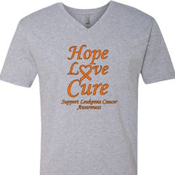 Leukemia Cancer Awareness Hope Love Cure V-neck