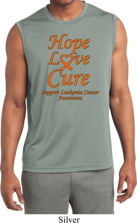 Leukemia Cancer Hope Love Cure Dry Wicking Sleeveless Shirt