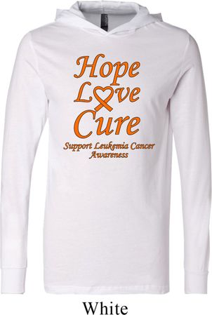 Leukemia Cancer Hope Love Cure Lightweight Hoodie