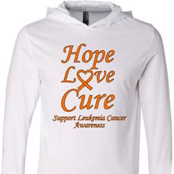 Leukemia Cancer Hope Love Cure Lightweight Hoodie