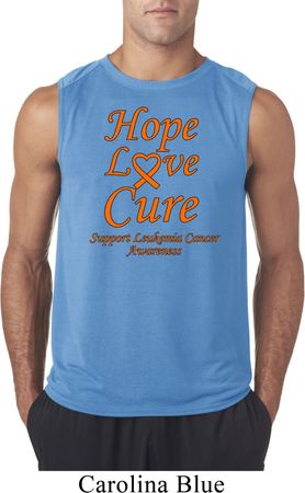 Leukemia Cancer Hope Love Cure Sleeveless Shirt