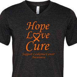 Leukemia Cancer Hope Love Cure Tri Blend V-neck