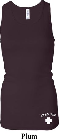 Lifeguard Bottom Print Ladies Longer Length Racerback Tank Top