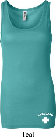 Lifeguard Bottom Print Ladies Longer Length Tank Top
