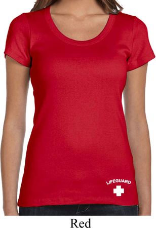 Lifeguard Bottom Print Ladies Scoop Neck Shirt