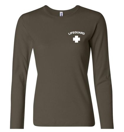 Lifeguard Ladies Long Sleeve Shirt Pocket Print