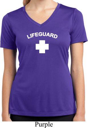 Lifeguard Ladies Moisture Wicking V-neck Shirt