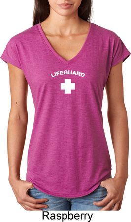 Lifeguard Ladies Tri Blend V-Neck Shirt