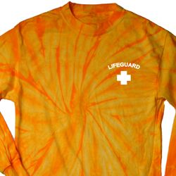 Lifeguard Pocket Print Long Sleeve Tie Dye Shirt Lifeguard Pocket Print Long Sleeve Tie Dye Shirt