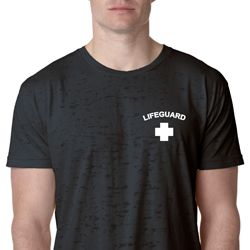 Lifeguard Pocket Print Mens Burnout Shirt Lifeguard Pocket Print Mens Burnout Shirt