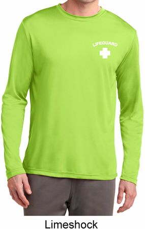 Lifeguard Pocket Print Mens Dry Wicking Long Sleeve Shirt