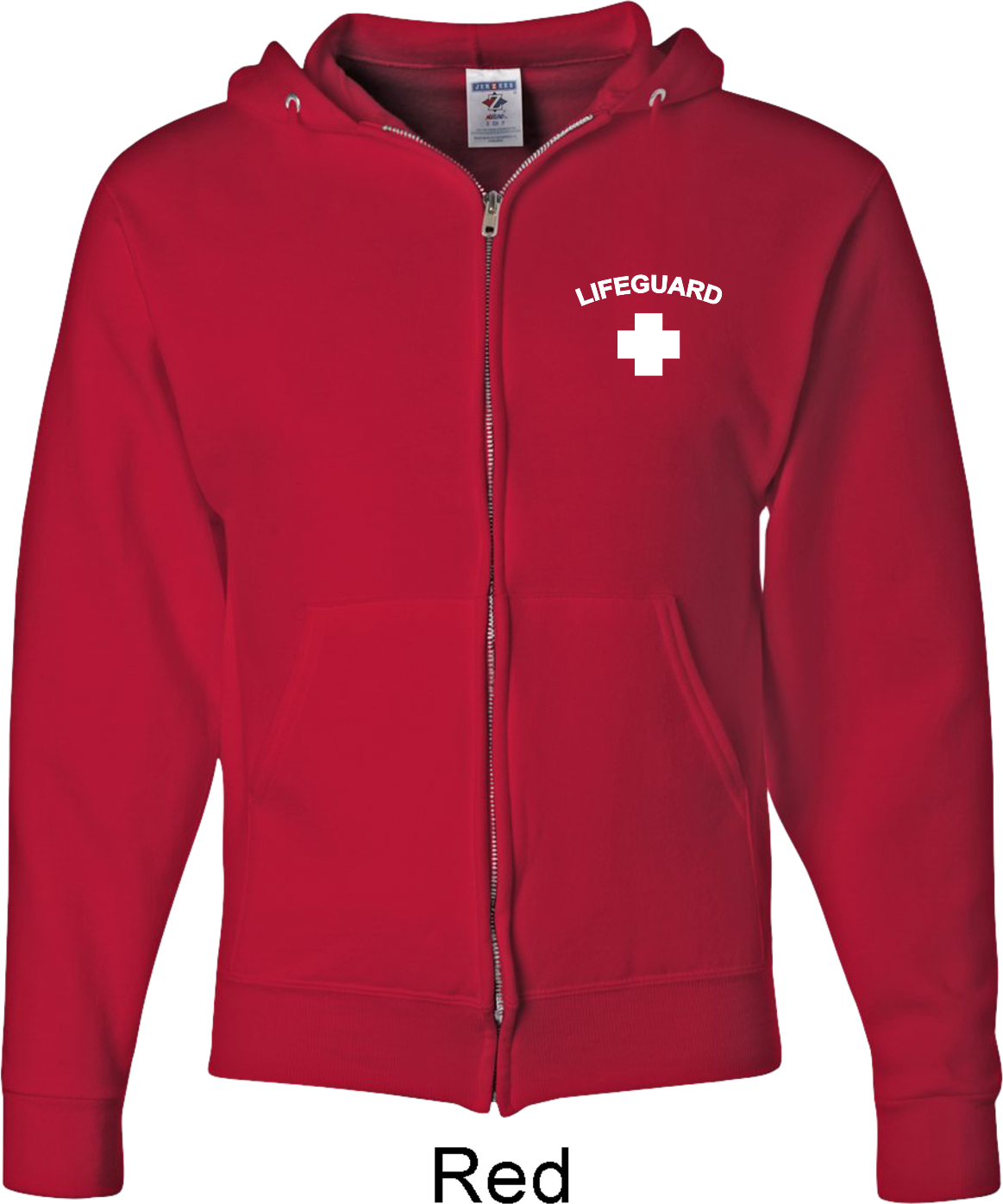Lifeguard Pocket Print Mens Full Zip Hoodie Lifeguard Pocket Print