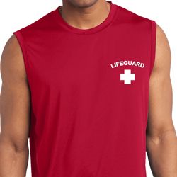 Lifeguard Pocket Print Mens Sleeveless Moisture Wicking Shirt Lifeguard Pocket Print Mens Sleeveless Moisture Wicking Shirt