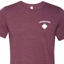 Lifeguard Pocket Print Mens Tri Blend Crewneck Shirt Lifeguard Pocket Print Mens Tri Blend Crewneck Shirt