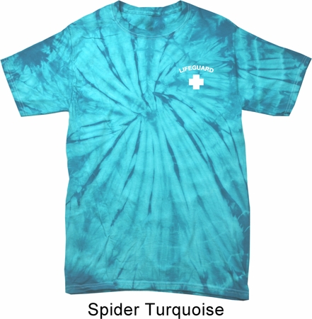 Lifeguard Pocket Print Spider Tie Dye Shirt