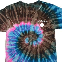 Lifeguard Pocket Print Tie Dye Shirt Lifeguard Pocket Print Tie Dye Shirt