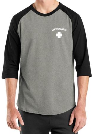 Lifeguard Raglan Shirt Pocket Print