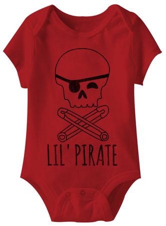 Lil Pirate Funny Baby Romper Red Infant Babies Creeper