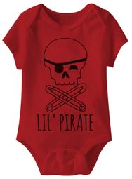 Lil Pirate Funny Baby Romper Red Infant Babies Creeper Lil Pirate Funny Baby Romper Red Infant Babies Creeper