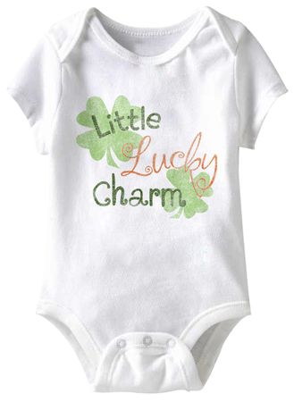 Little Lucky Charm Funny Baby Romper White Infant Babies Creeper