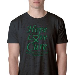 Liver Cancer Awareness Hope Love Cure Burnout Shirt
