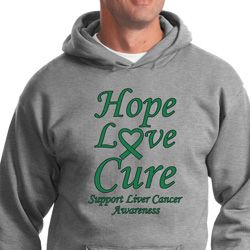 Liver Cancer Awareness Hope Love Cure Hoodie