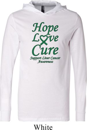 Liver Cancer Awareness Hope Love Cure Lightweight Hoodie