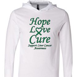 Liver Cancer Awareness Hope Love Cure Lightweight Hoodie