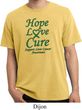 Liver Cancer Awareness Hope Love Cure Pigment Dyed Shirt