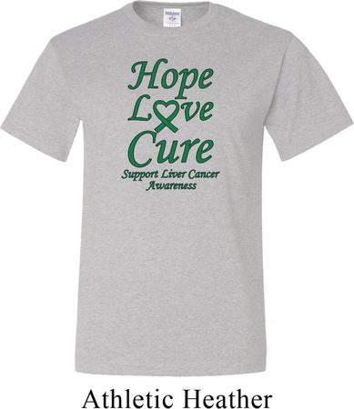 Liver Cancer Awareness Hope Love Cure Tall Shirt