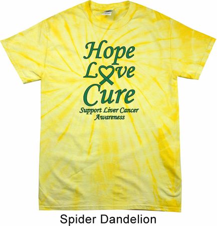 Liver Cancer Awareness Hope Love Cure Tie Dye Shirt