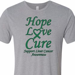 Liver Cancer Awareness Hope Love Cure Tri Blend Tee