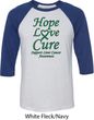 Liver Cancer Awareness Tee Hope Love Cure Raglan Shirt