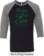 Liver Cancer Awareness Tee Hope Love Cure Raglan Shirt