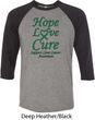 Liver Cancer Awareness Tee Hope Love Cure Raglan Shirt