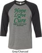 Liver Cancer Awareness Tee Hope Love Cure Raglan Shirt