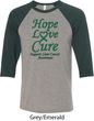 Liver Cancer Awareness Tee Hope Love Cure Raglan Shirt