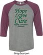 Liver Cancer Awareness Tee Hope Love Cure Raglan Shirt