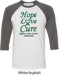 Liver Cancer Awareness Tee Hope Love Cure Raglan Shirt
