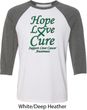 Liver Cancer Awareness Tee Hope Love Cure Raglan Shirt