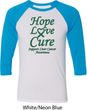 Liver Cancer Awareness Tee Hope Love Cure Raglan Shirt