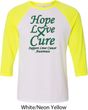 Liver Cancer Awareness Tee Hope Love Cure Raglan Shirt