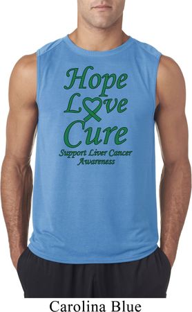 Liver Cancer Awareness Tee Hope Love Cure Sleeveless Shirt