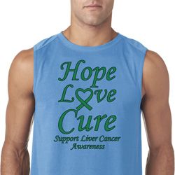 Liver Cancer Awareness Tee Hope Love Cure Sleeveless Shirt